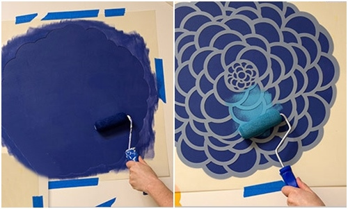 pintar con rodillo plantillas